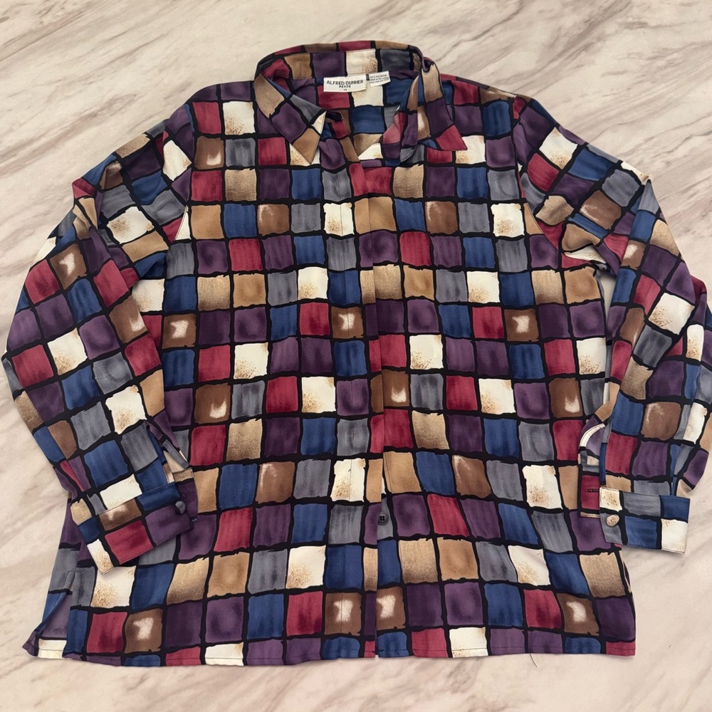 Alfred Dunner Colorful Geometric Blouse